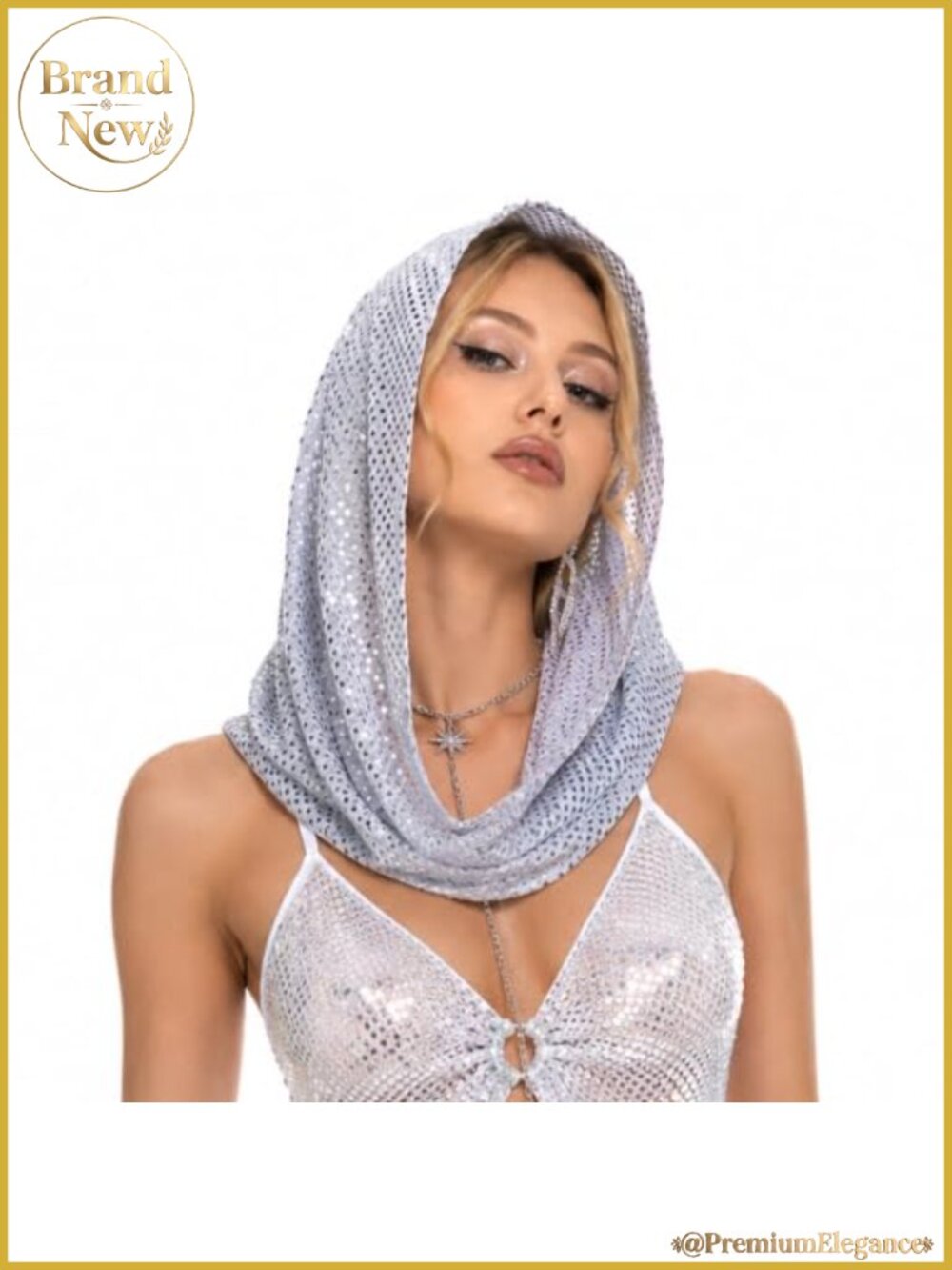 Sequin Rave Hood Unisex Head Scarf Festival Outfit Head Wrap